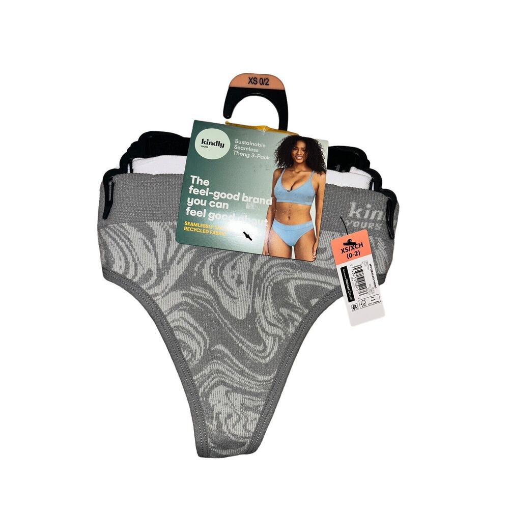 Kindly Yours 3-PACK Seamless Thongs Panties Women’s Size XS (0-2)